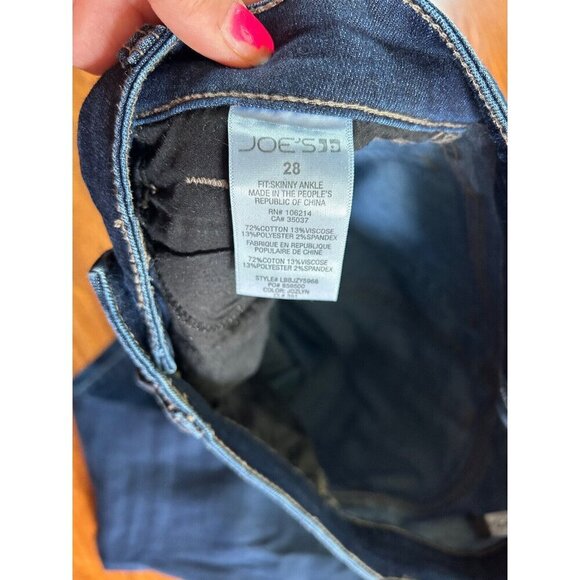 Joe's Jeans Denim Stretch Cotton Dark Blue Wash 28 Skinny Ankle Womens - Picture 5 of 8
